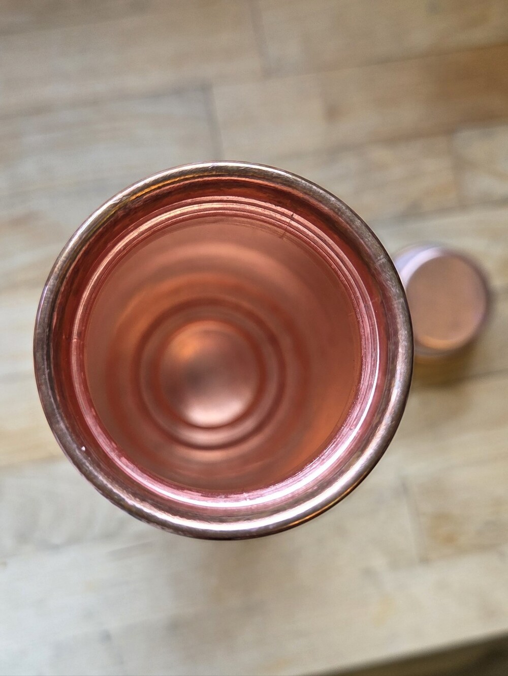 Copper Water Ayurvedic Copper Bottle - Etched Flower Mandala Copper Finish - Picture 4 of 6